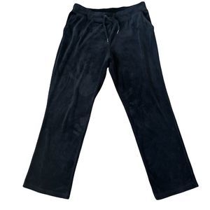 Gloria Vanderbilt Womens Large Black Velour Sweatpants
